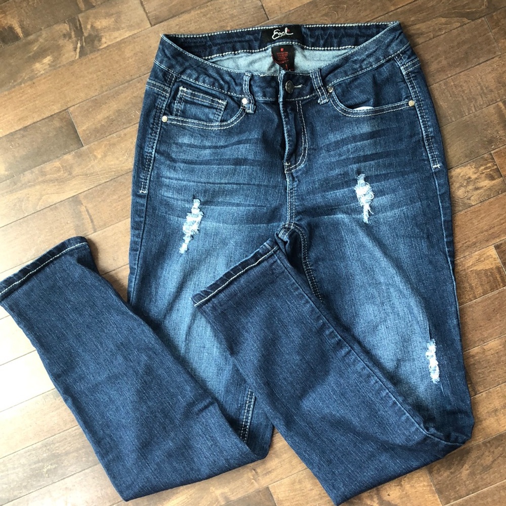 Earl Jeans Blue Distressed Boyfriend Jeans Size 6